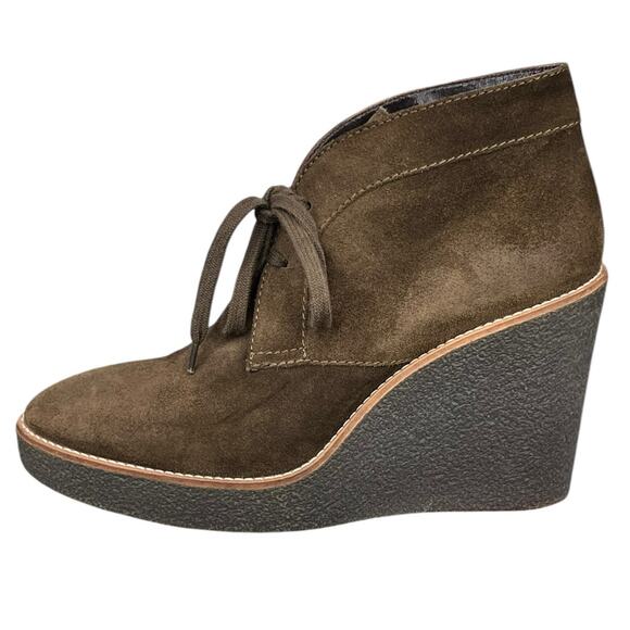 Aquatalia Women’s Vianna Olive Suede Wedge Chukka Boots Size US 8.5 - Picture 3 of 12